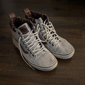 Vans High-Top Sneakers with Brown and Cream Accents